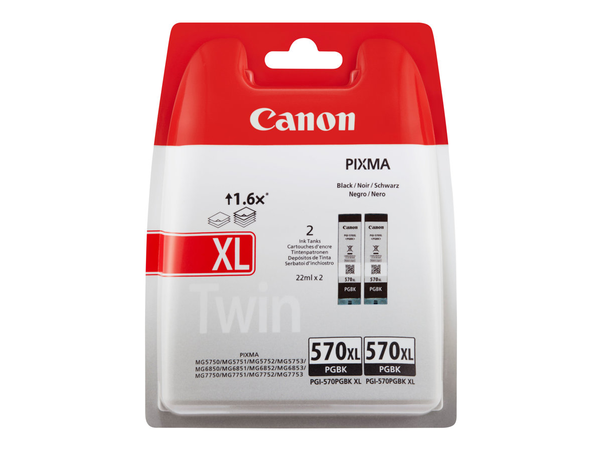Tinta Canon PGI570 XL negro pack doble