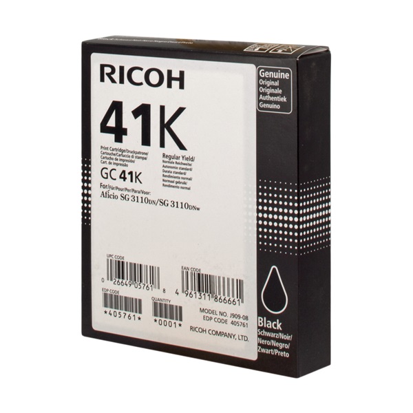 Tinta Gel Ricoh GC41K negro