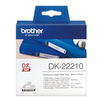 Etiquetas Brother 29mmx30m. negro/blanco
