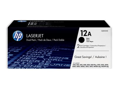 Toner HP 12A negro pack doble